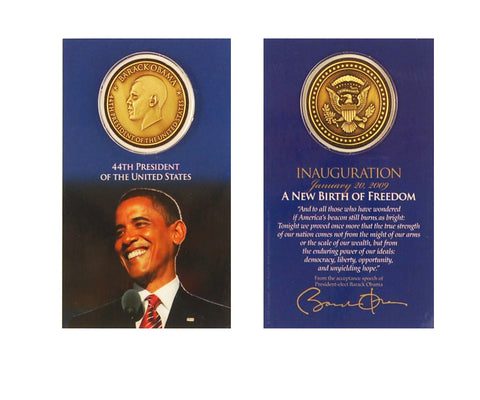 Obama 2009 Commemorative Inauguration Coin with a Display Card